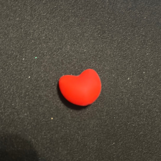 silicone kralen hartje rood